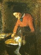 gamle lene plukker en gas, Anna Ancher